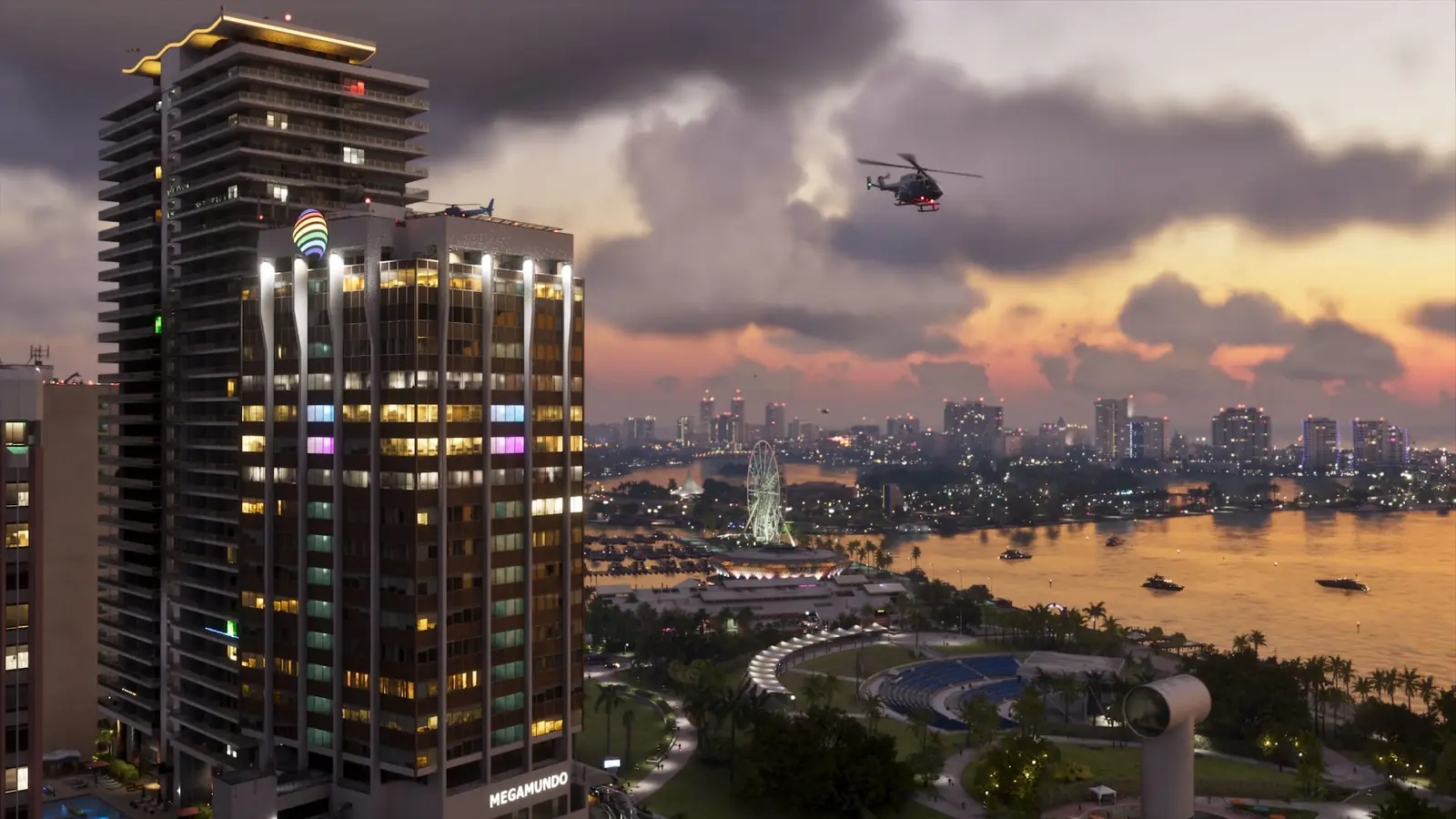 GTA 6 cheats: Vice City at night (official GTA VI screenshot)